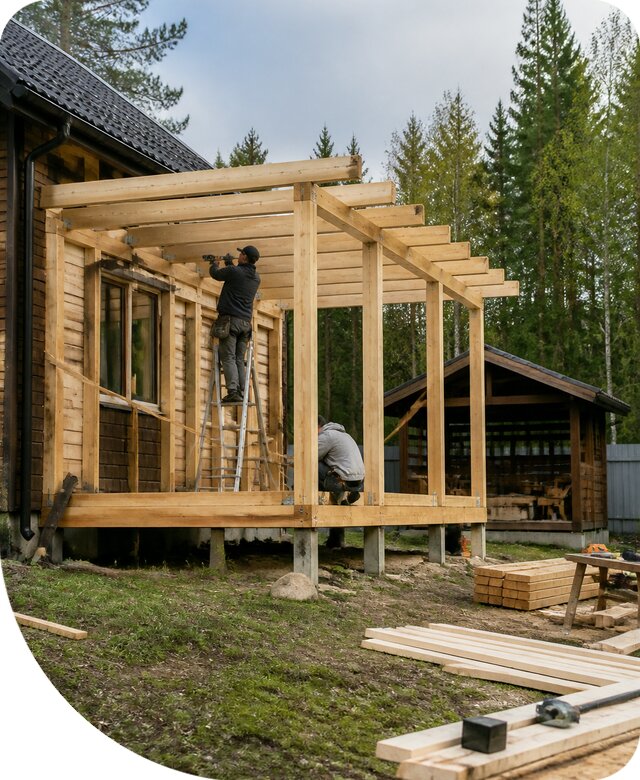 Строительство пристроек и построек на участке в Михайловке