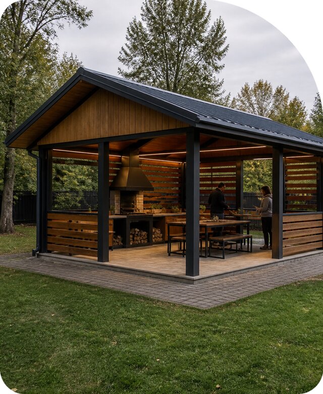Беседка с мангалом под ключ в Михайловке от 254175 р. | РадиДОМА-Мхл